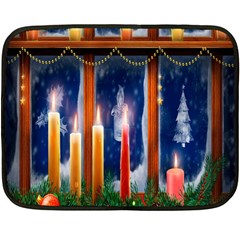 Christmas Lighting Candles Double Sided Fleece Blanket (mini)  by Wegoenart