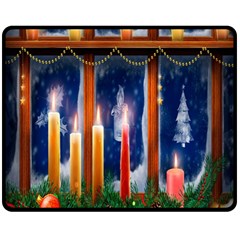 Christmas Lighting Candles Fleece Blanket (medium)  by Wegoenart