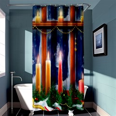 Christmas Lighting Candles Shower Curtain 36  X 72  (stall)  by Wegoenart