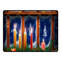 Christmas Lighting Candles Double Sided Fleece Blanket (small)  by Wegoenart