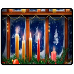 Christmas Lighting Candles Double Sided Fleece Blanket (medium)  by Wegoenart