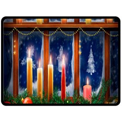 Christmas Lighting Candles Double Sided Fleece Blanket (large)  by Wegoenart