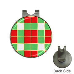 Christmas Fabric Textile Red Green Hat Clips With Golf Markers by Wegoenart