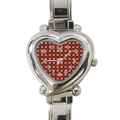 Christmas Paper Wrapping Pattern Heart Italian Charm Watch by Wegoenart