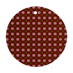 Christmas Paper Wrapping Pattern Round Ornament (two Sides)