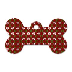 Christmas Paper Wrapping Pattern Dog Tag Bone (one Side) by Wegoenart