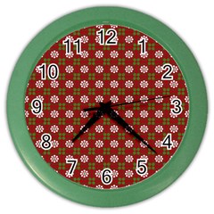 Christmas Paper Wrapping Pattern Color Wall Clock by Wegoenart