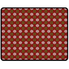 Christmas Paper Wrapping Pattern Double Sided Fleece Blanket (medium)  by Wegoenart