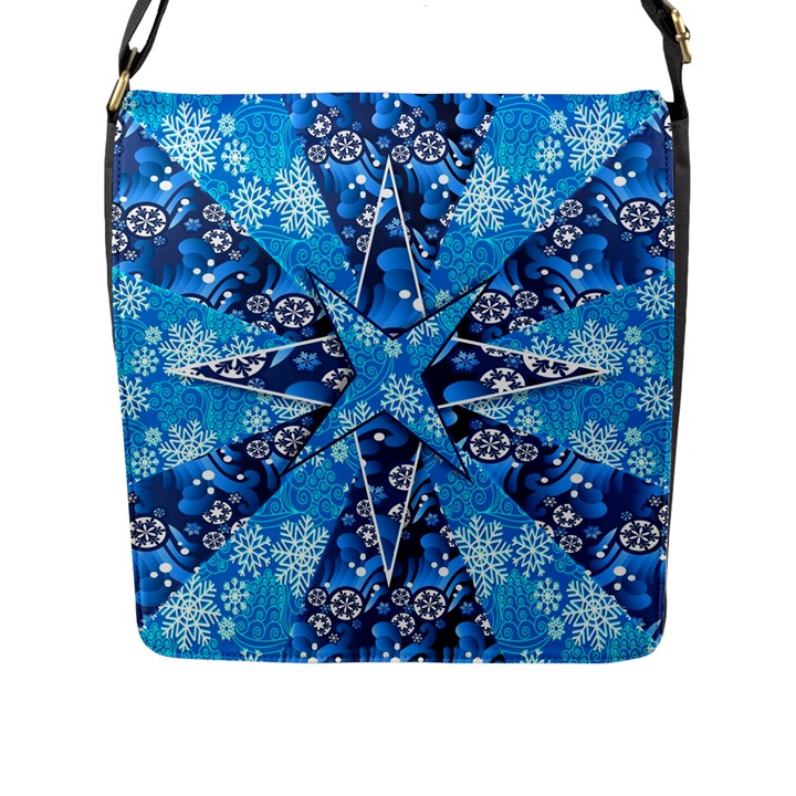 Christmas Background Pattern Flap Closure Messenger Bag (L)