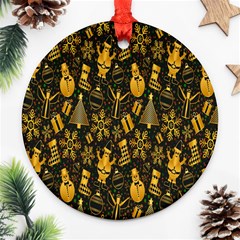 Christmas Background Ornament (round) by Wegoenart