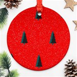 Christmas Time Fir Trees Round Ornament (Two Sides) Front