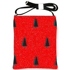 Christmas Time Fir Trees Shoulder Sling Bag by Wegoenart