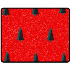 Christmas Time Fir Trees Fleece Blanket (medium)  by Wegoenart