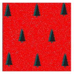 Christmas Time Fir Trees Large Satin Scarf (square) by Wegoenart