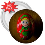 Christmas Wreath Ball Decoration 3  Buttons (100 pack)  Front