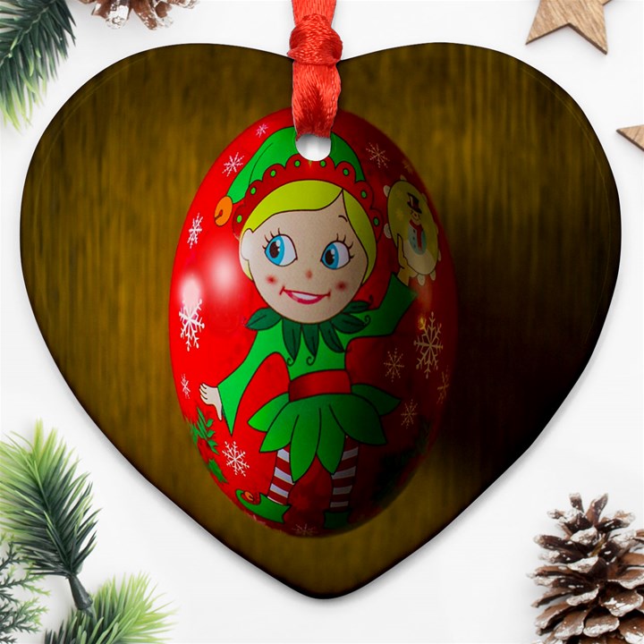 Christmas Wreath Ball Decoration Heart Ornament (Two Sides)