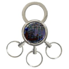 Christmas Boats In Harbor 3-ring Key Chains by Wegoenart