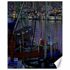 Christmas Boats In Harbor Canvas 11  X 14  by Wegoenart