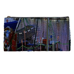 Christmas Boats In Harbor Pencil Cases by Wegoenart