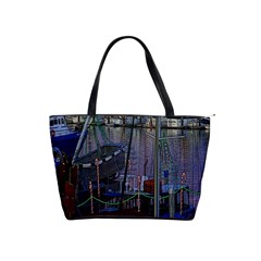 Christmas Boats In Harbor Classic Shoulder Handbag by Wegoenart