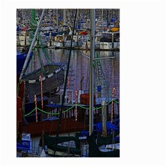 Christmas Boats In Harbor Small Garden Flag (two Sides) by Wegoenart