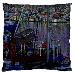 Christmas Boats In Harbor Standard Flano Cushion Case (one Side) by Wegoenart