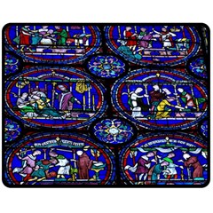 Church Window Canterbury Fleece Blanket (medium)  by Wegoenart