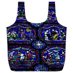 Church Window Canterbury Full Print Recycle Bag (xl) by Wegoenart