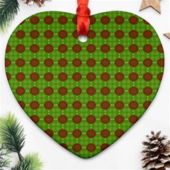 Christmas Paper Wrapping Patterns Ornament (heart) by Wegoenart