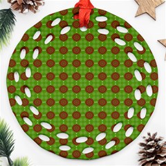 Christmas Paper Wrapping Patterns Ornament (round Filigree) by Wegoenart