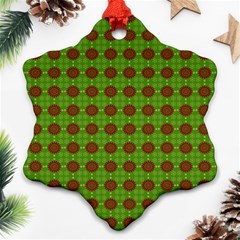 Christmas Paper Wrapping Patterns Snowflake Ornament (two Sides) by Wegoenart