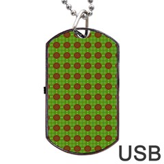 Christmas Paper Wrapping Patterns Dog Tag Usb Flash (one Side) by Wegoenart