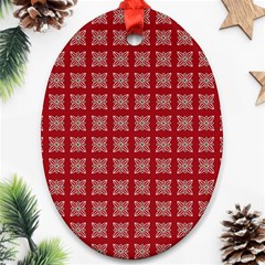 Christmas Paper Pattern Ornament (oval) by Wegoenart