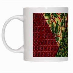 Christmas Quilt Background White Mugs by Wegoenart