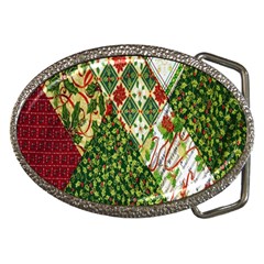 Christmas Quilt Background Belt Buckles by Wegoenart