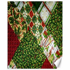 Christmas Quilt Background Canvas 11  X 14  by Wegoenart