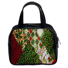 Christmas Quilt Background Classic Handbag (two Sides) by Wegoenart