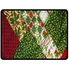 Christmas Quilt Background Fleece Blanket (large)  by Wegoenart