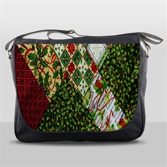 Christmas Quilt Background Messenger Bag by Wegoenart