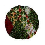 Christmas Quilt Background Standard 15  Premium Round Cushions Front