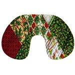 Christmas Quilt Background Travel Neck Pillows Front