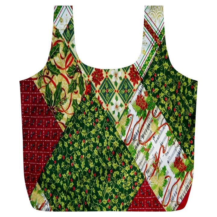 Christmas Quilt Background Full Print Recycle Bag (XL)