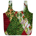 Christmas Quilt Background Full Print Recycle Bag (XL) Back