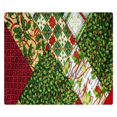 Christmas Quilt Background Double Sided Flano Blanket (small)  by Wegoenart