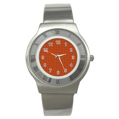 Christmas Paper Wrapping Paper Pattern Stainless Steel Watch by Wegoenart