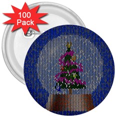 Christmas  Snow 3  Buttons (100 pack) 