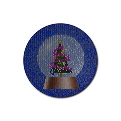 Christmas  Snow Rubber Round Coaster (4 pack) 