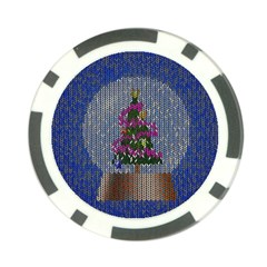 Christmas  Snow Poker Chip Card Guard