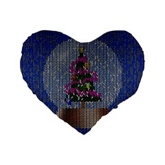 Christmas  Snow Standard 16  Premium Flano Heart Shape Cushions