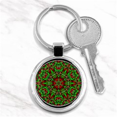 Christmas Kaleidoscope Pattern Key Chains (round)  by Wegoenart